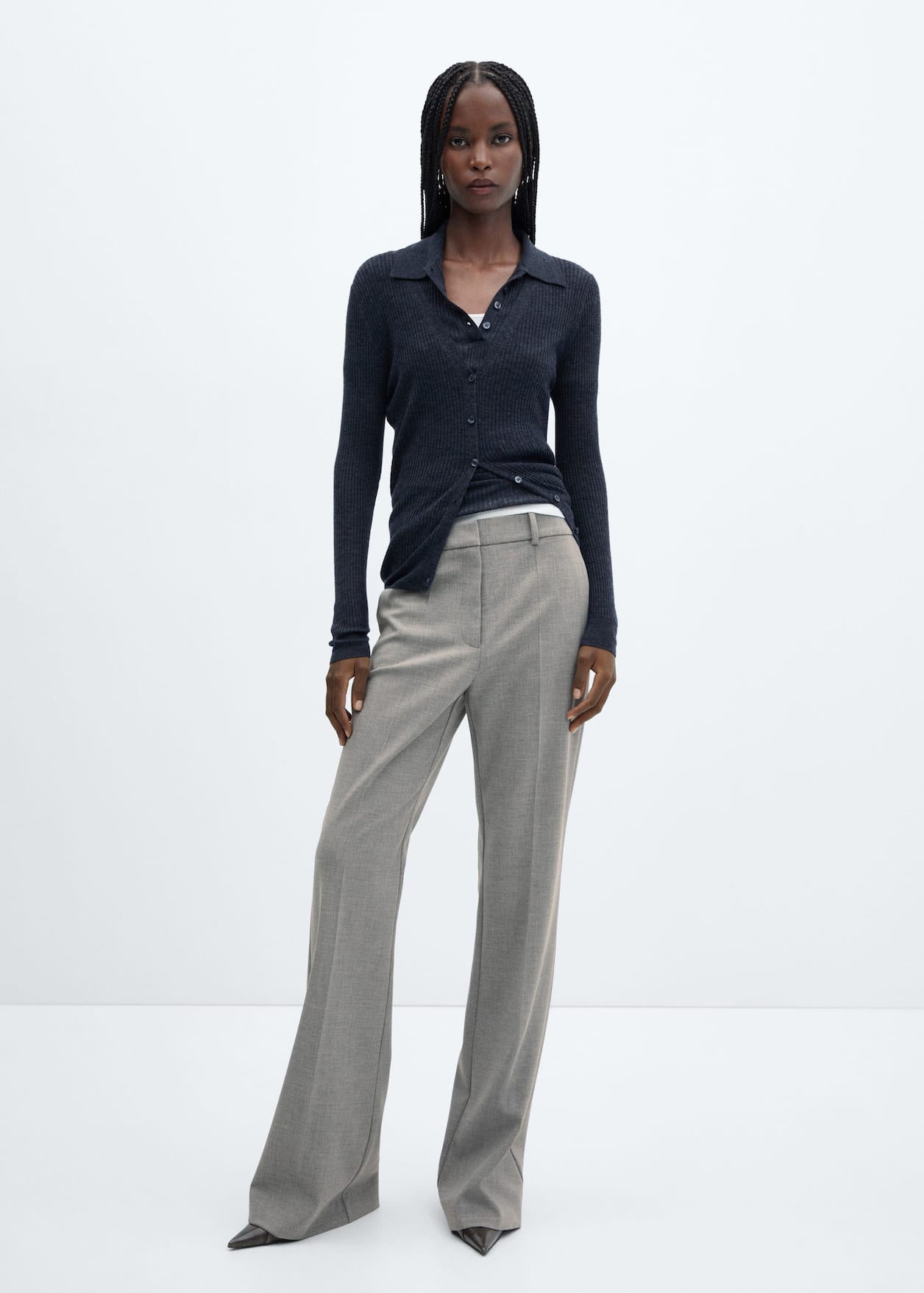 Wideleg marbled pants