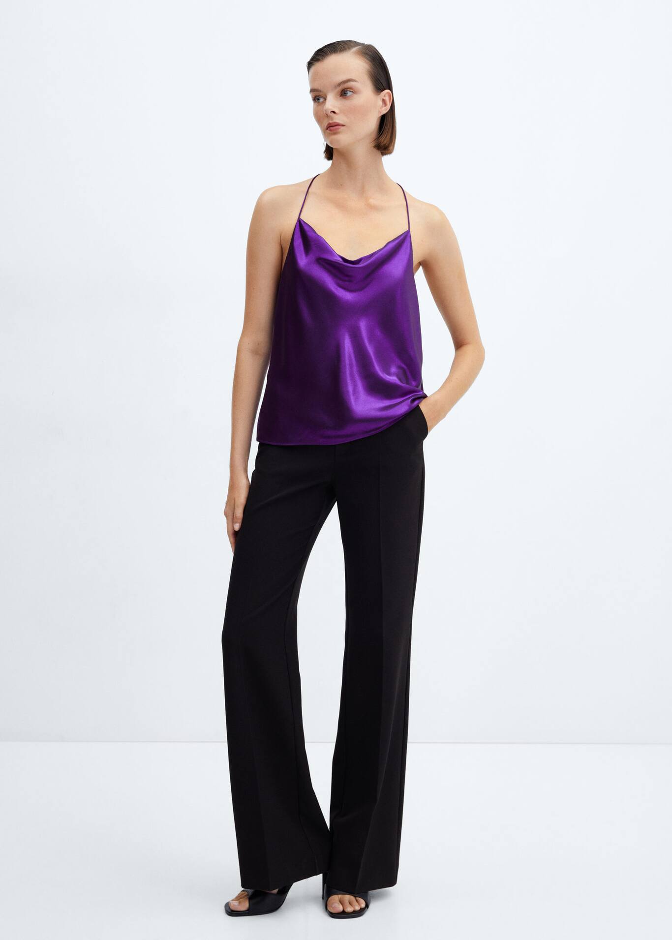 Top satin?� bretelles - Femme | Mango France