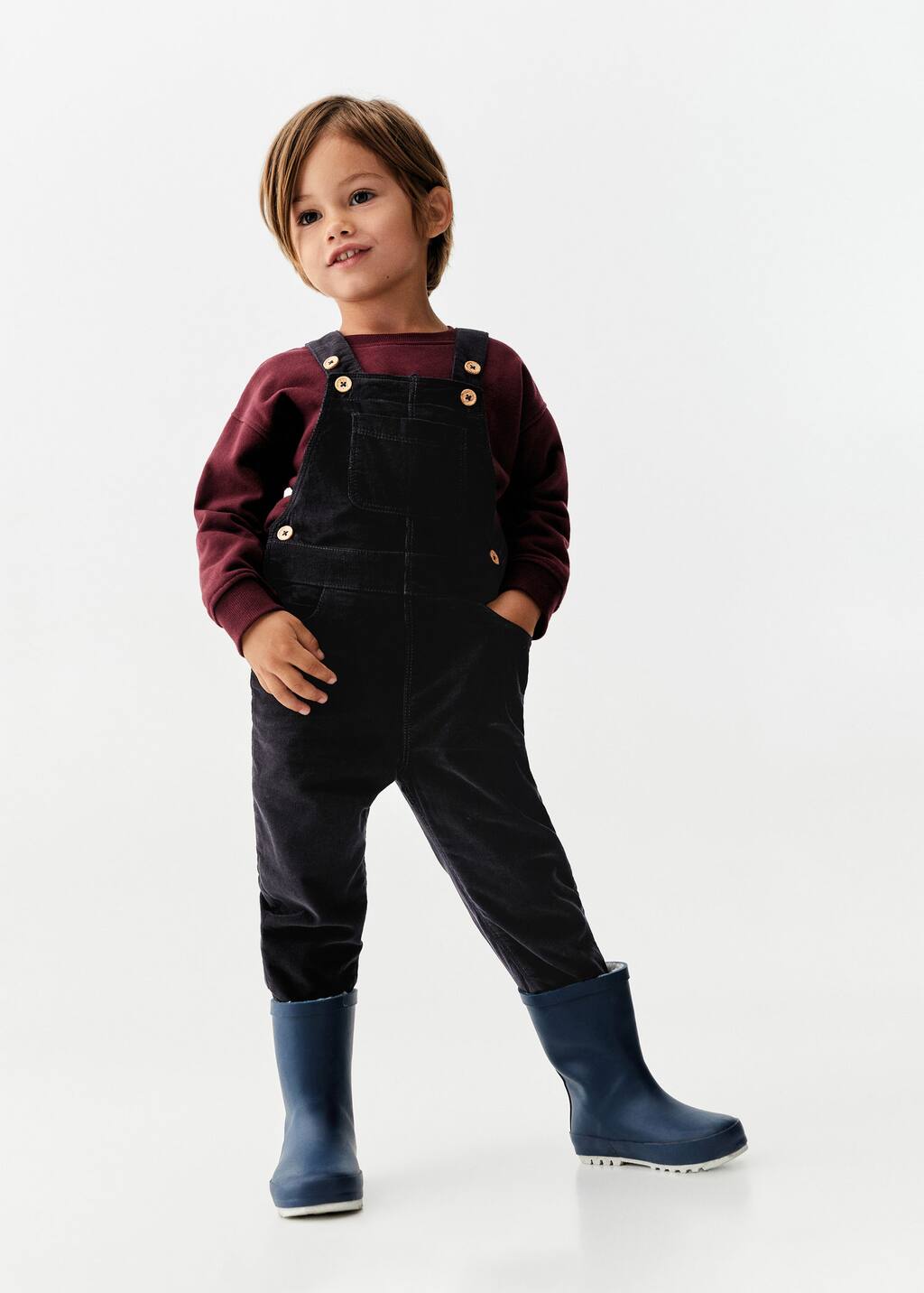 black corduroy dungarees