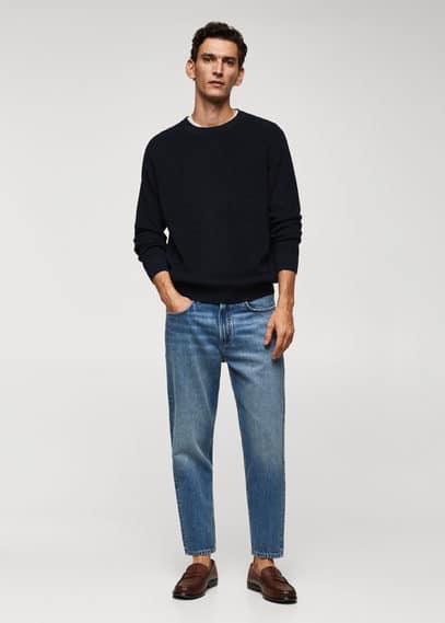 Medium-wash tapered-fit jeans medium blue