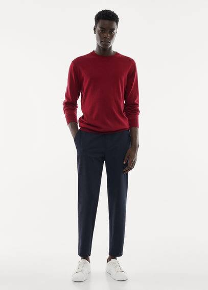 Merino wool washable sweater red