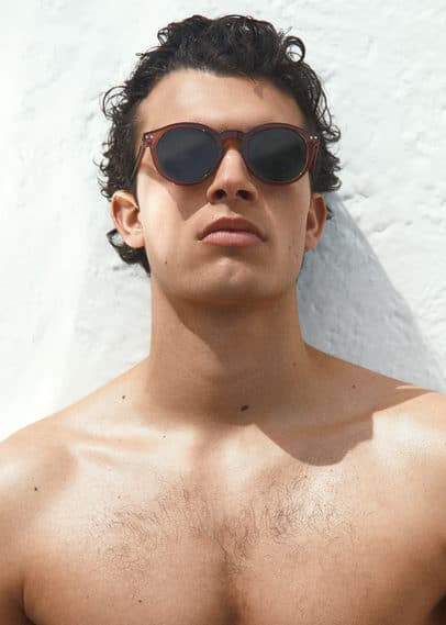 Rounded sunglasses burgundy