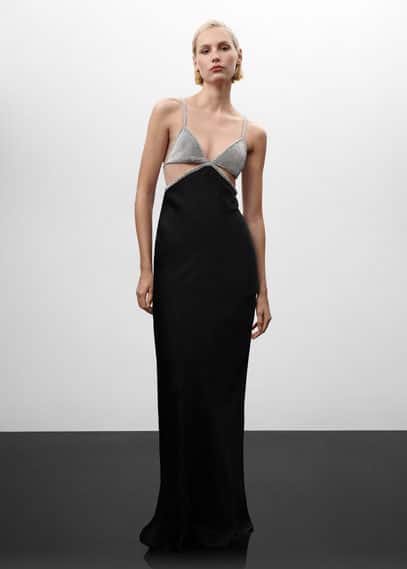 cover up for backless dress Openwork Backless Flare Sleeve Cover-Up Dress main image 1