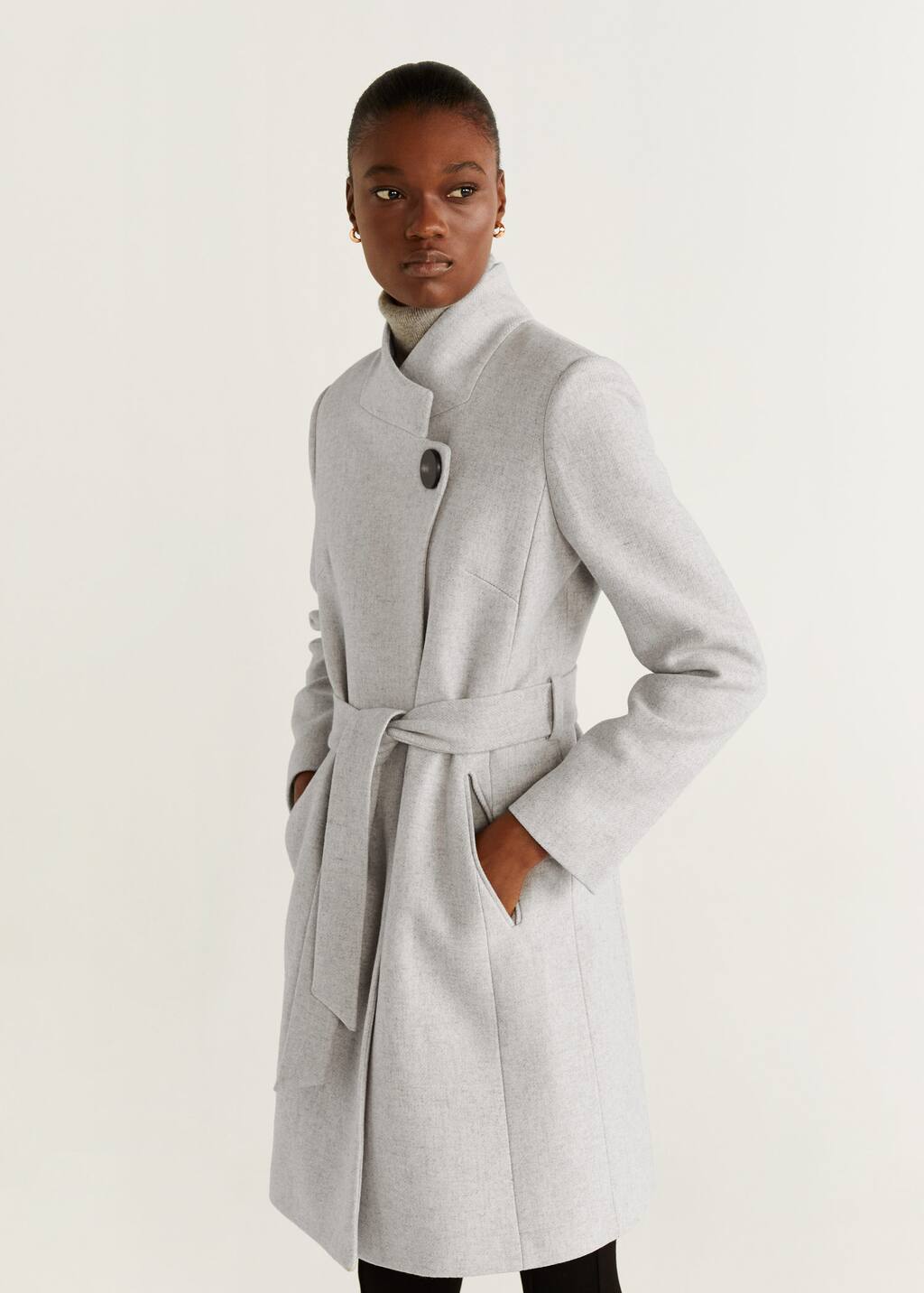 Mango Kemerli yün mont 61040184 Mango Kemerli yün mont 61040184