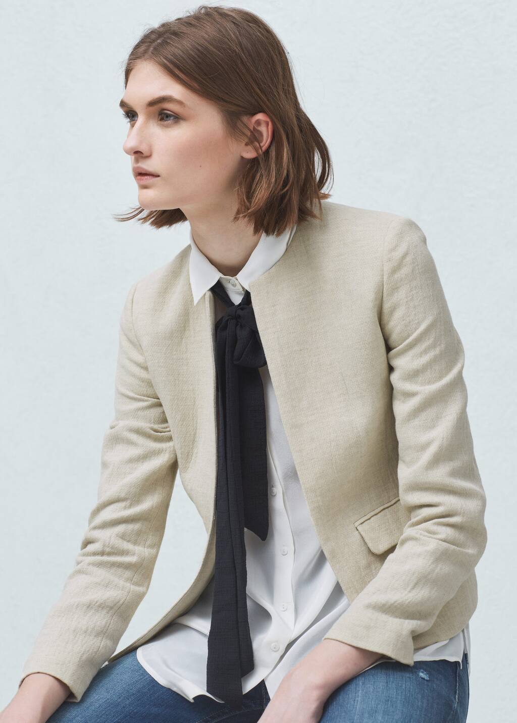 Poches Luxembourg Lin Veste Femme En Outlet wSES40q