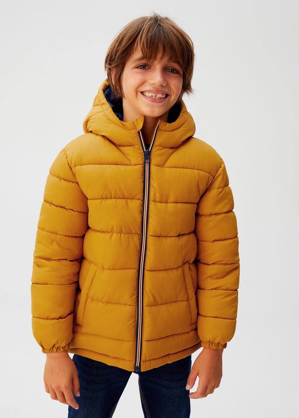 Hood Quilted Coat Boys Mango Kids Denmark