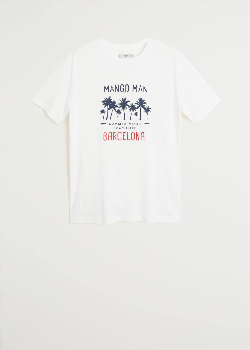 Logo Print Cotton T Shirt Man Mango Man Singapore