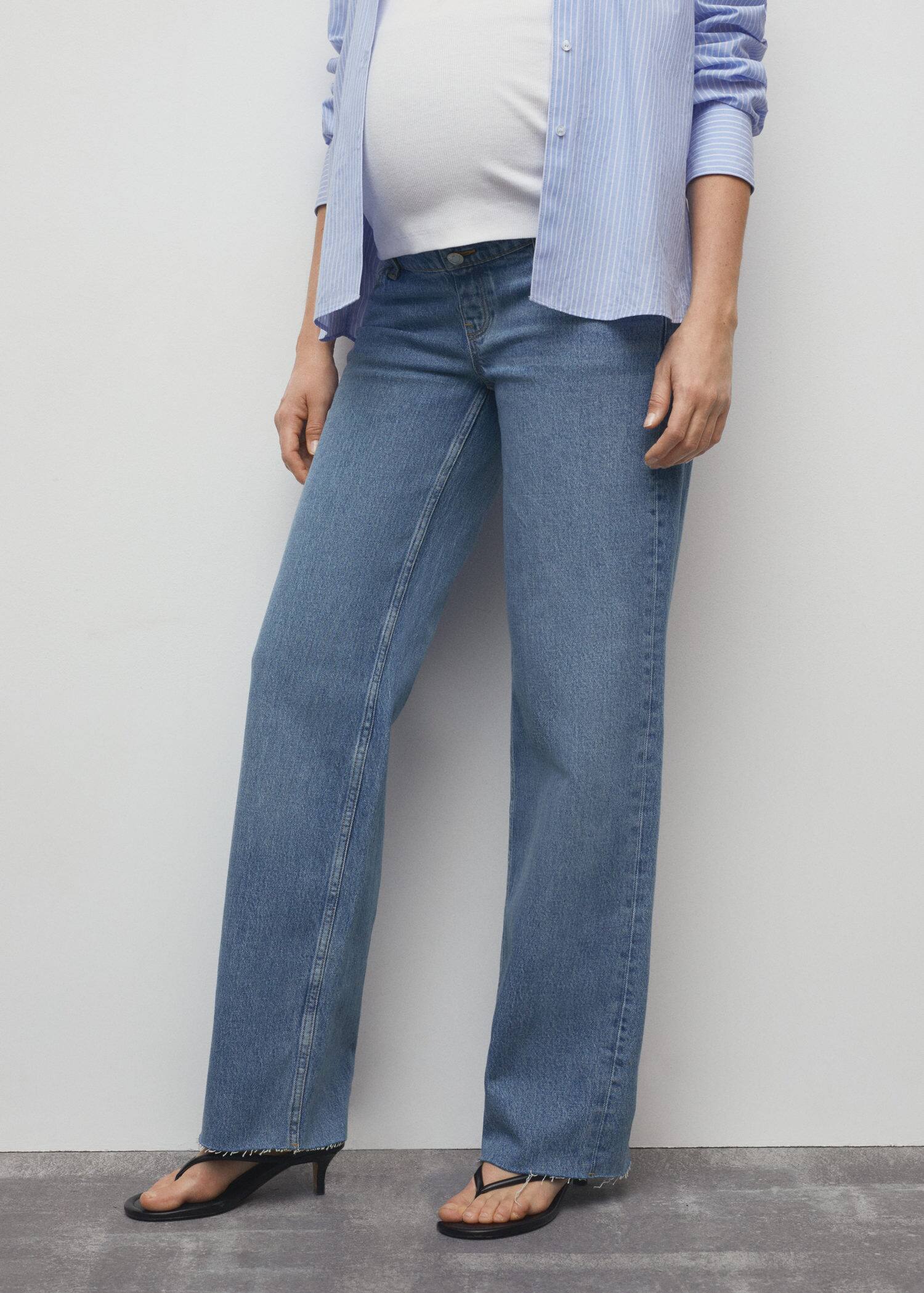 Maternity wideleg jeans Woman Mango Qatar