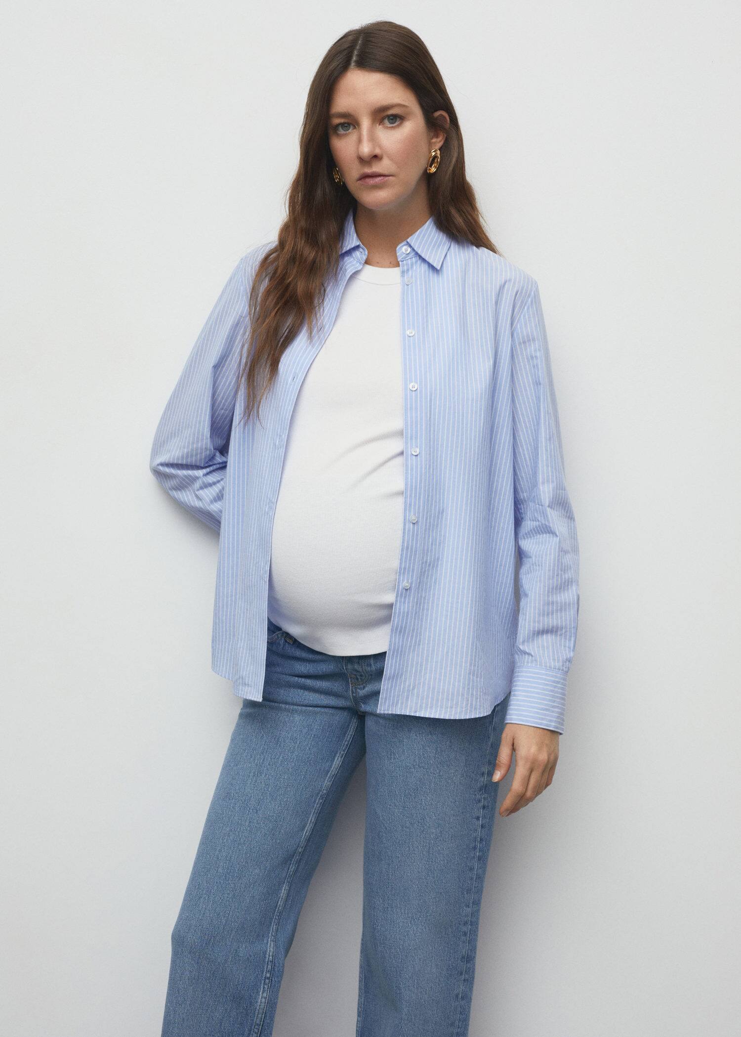 Maternity wideleg jeans Woman Mango Qatar