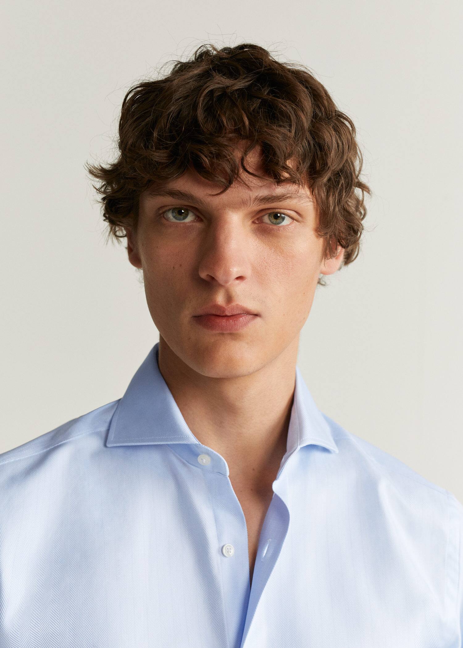 Slim Fit Tailored Herringbone Pattern Shirt Men Mango Man Usa