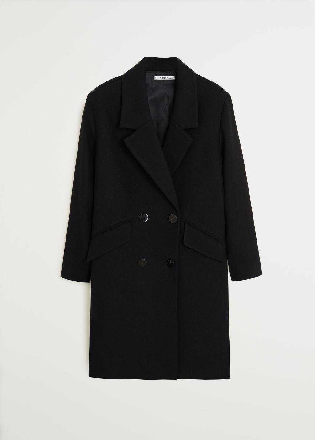 mango manteau long noir