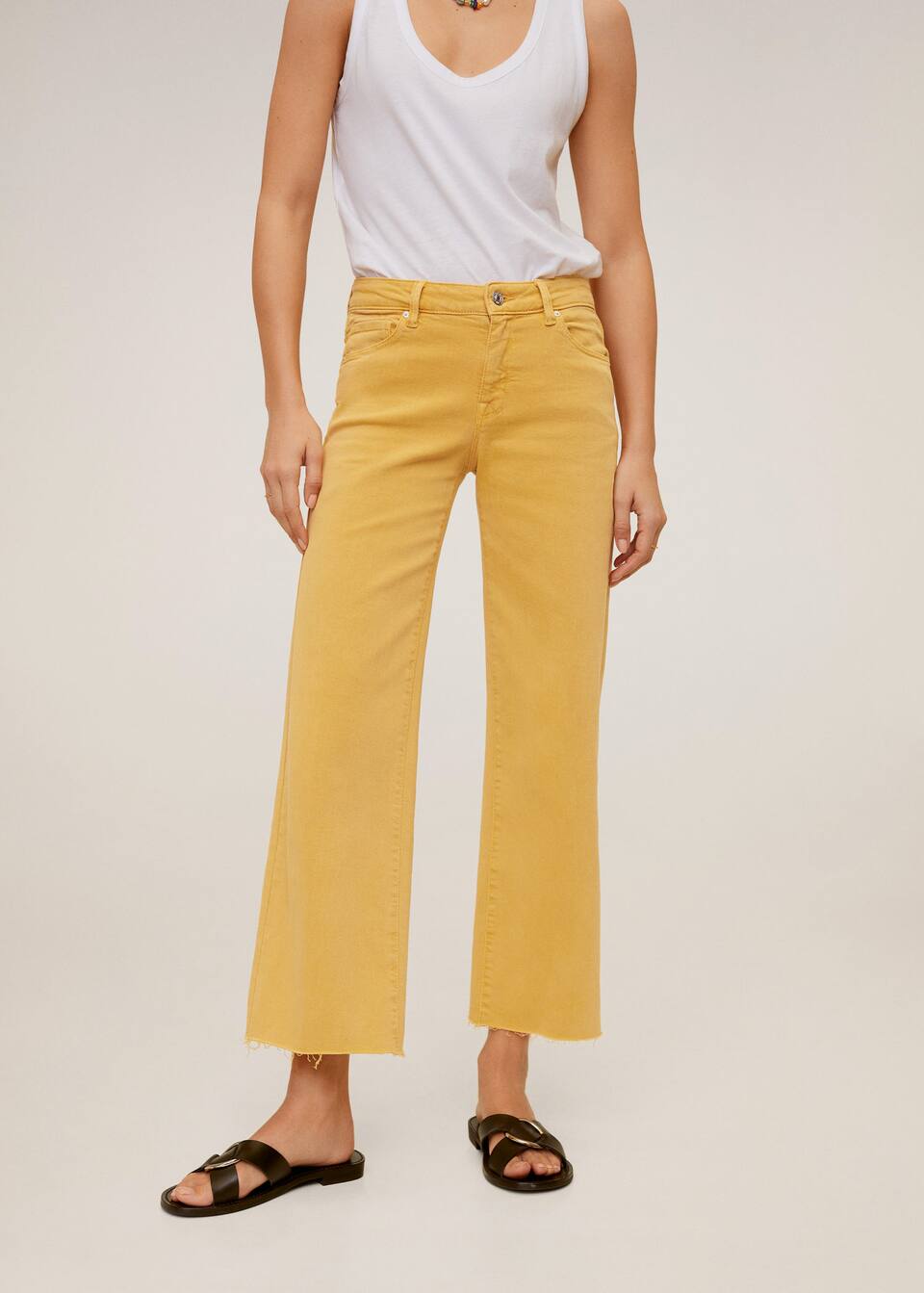 Mid Waist Culotte Jeans Woman Mango Ukraine