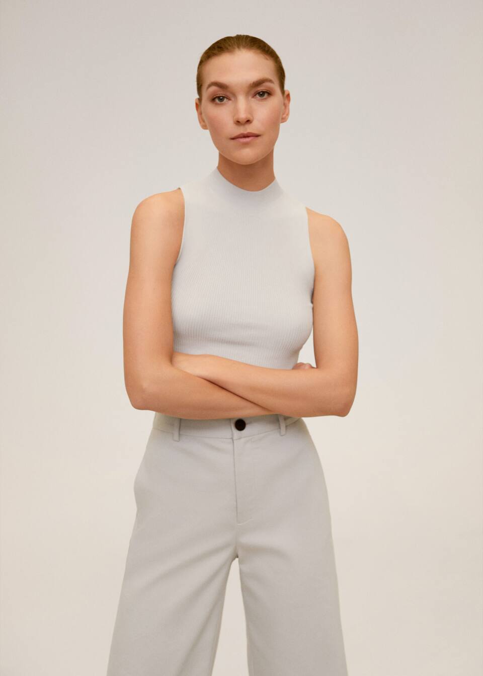 Relaxed Fit Hose In Cropped Lange Damen Mango Schweiz