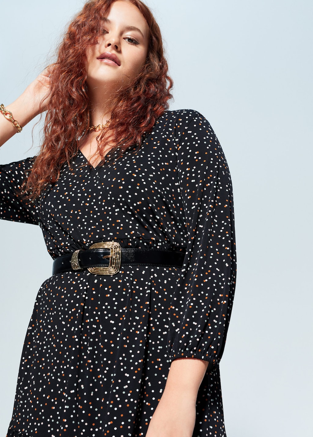 mango polka dot midi dress