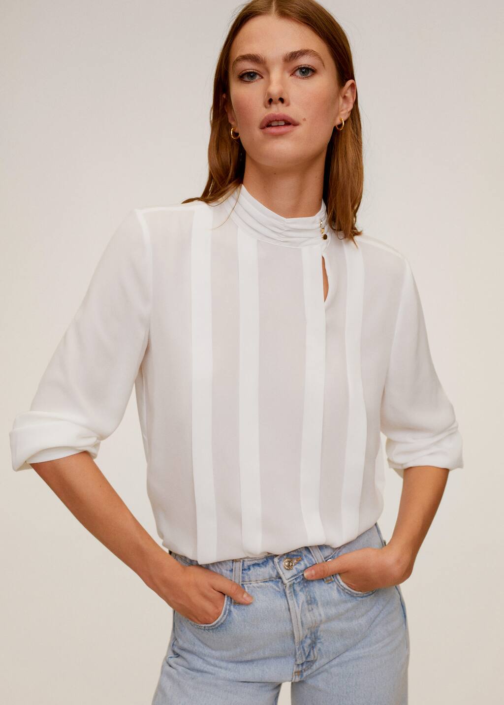 blusas cuello mao mujer