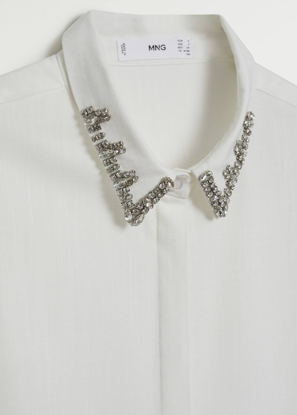 Beaded collar shirt Clearance