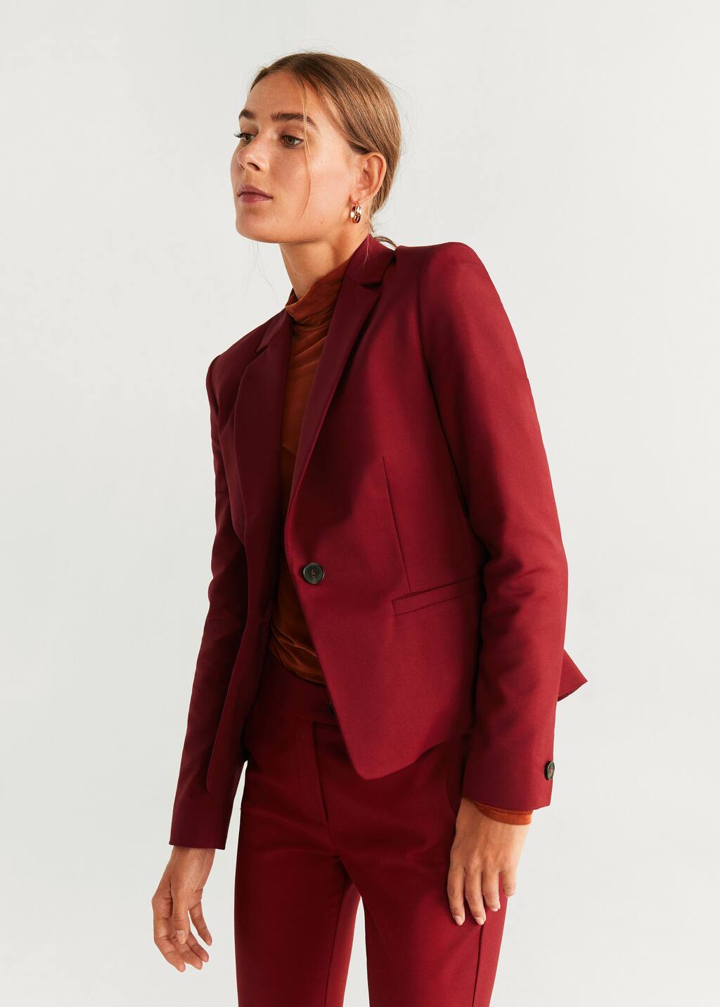 mango structured wool blazer