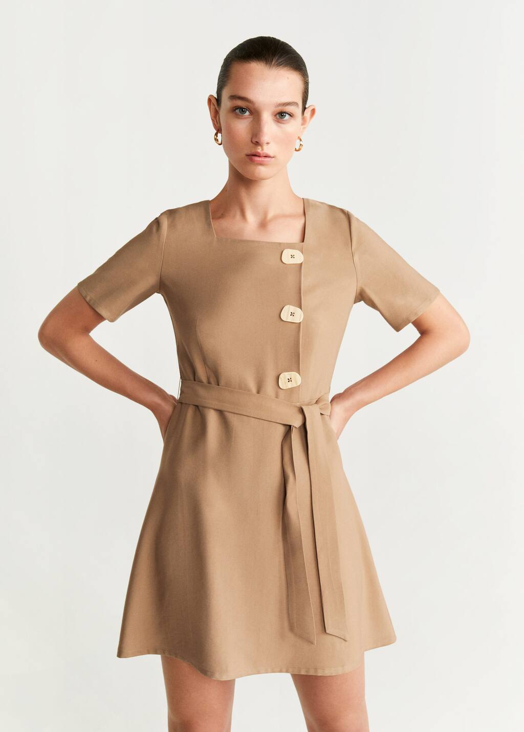 mango button dress