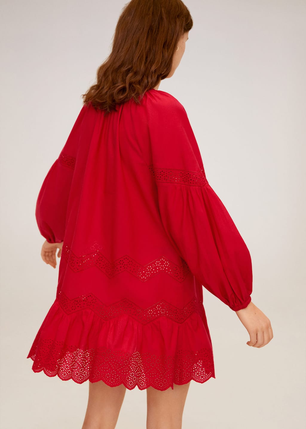 mango ruffled openwork dress