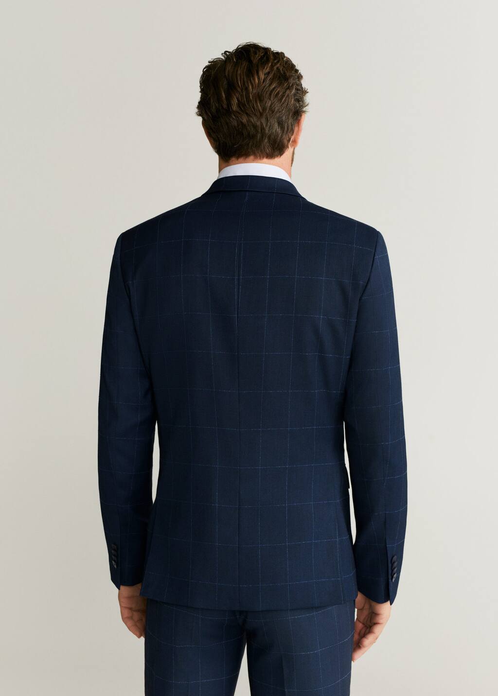 slim fit check blazer