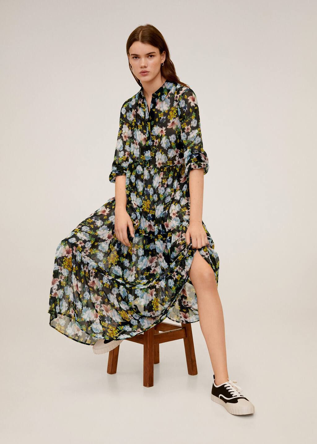 mango midi printed dress