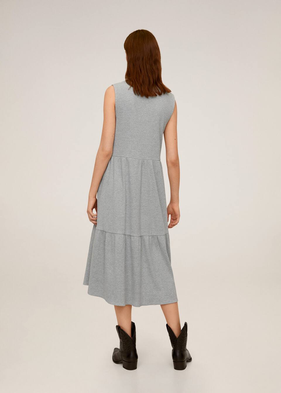 Ruffled Ribbed Dress Woman Mango Hungary