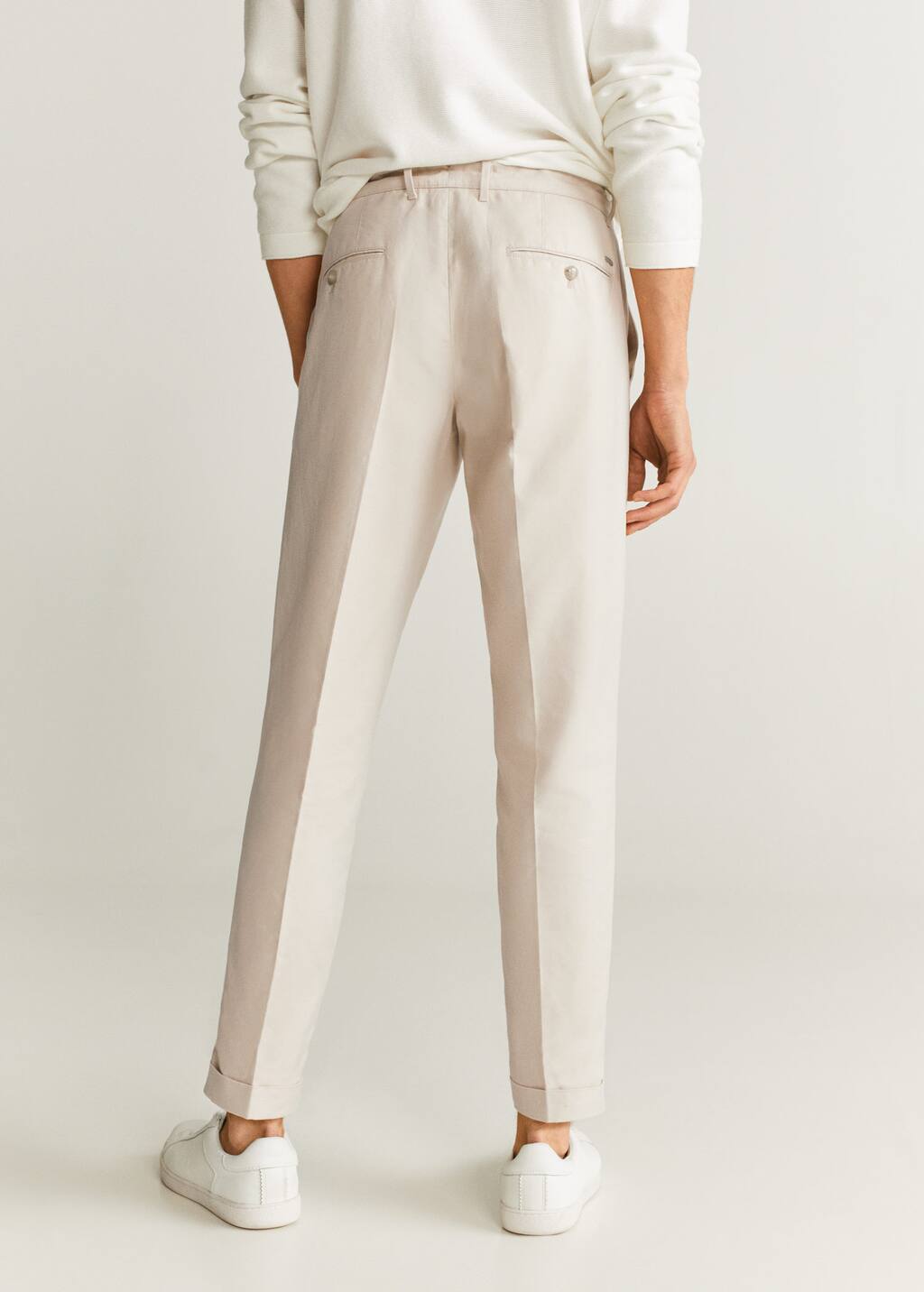 Mango Slim fit linen trousers. 3