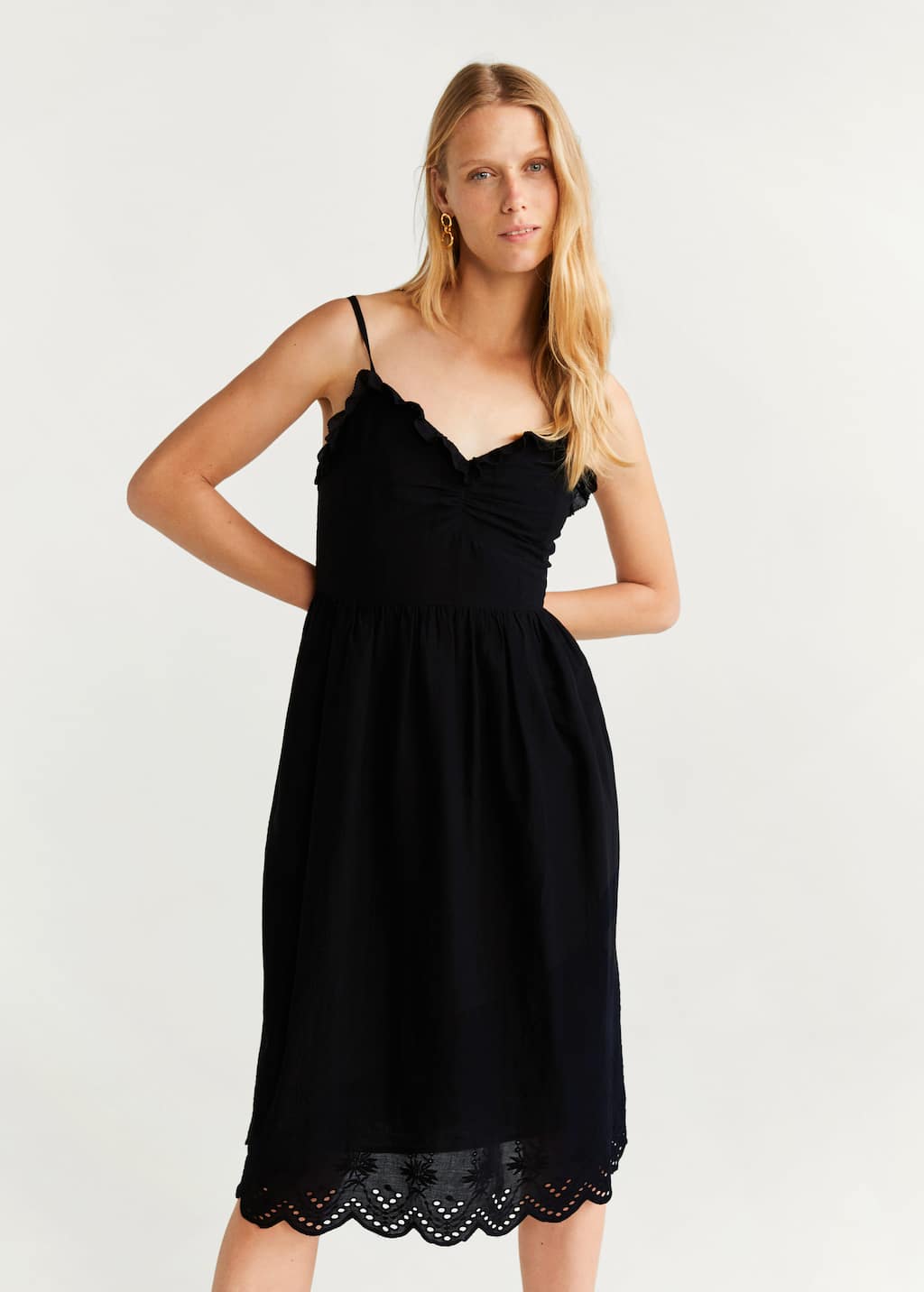 mango embroidered cotton dress