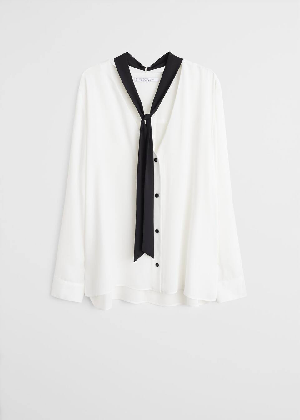 Tie Neck Blouse Plus Sizes Violeta By Mango Indonesia