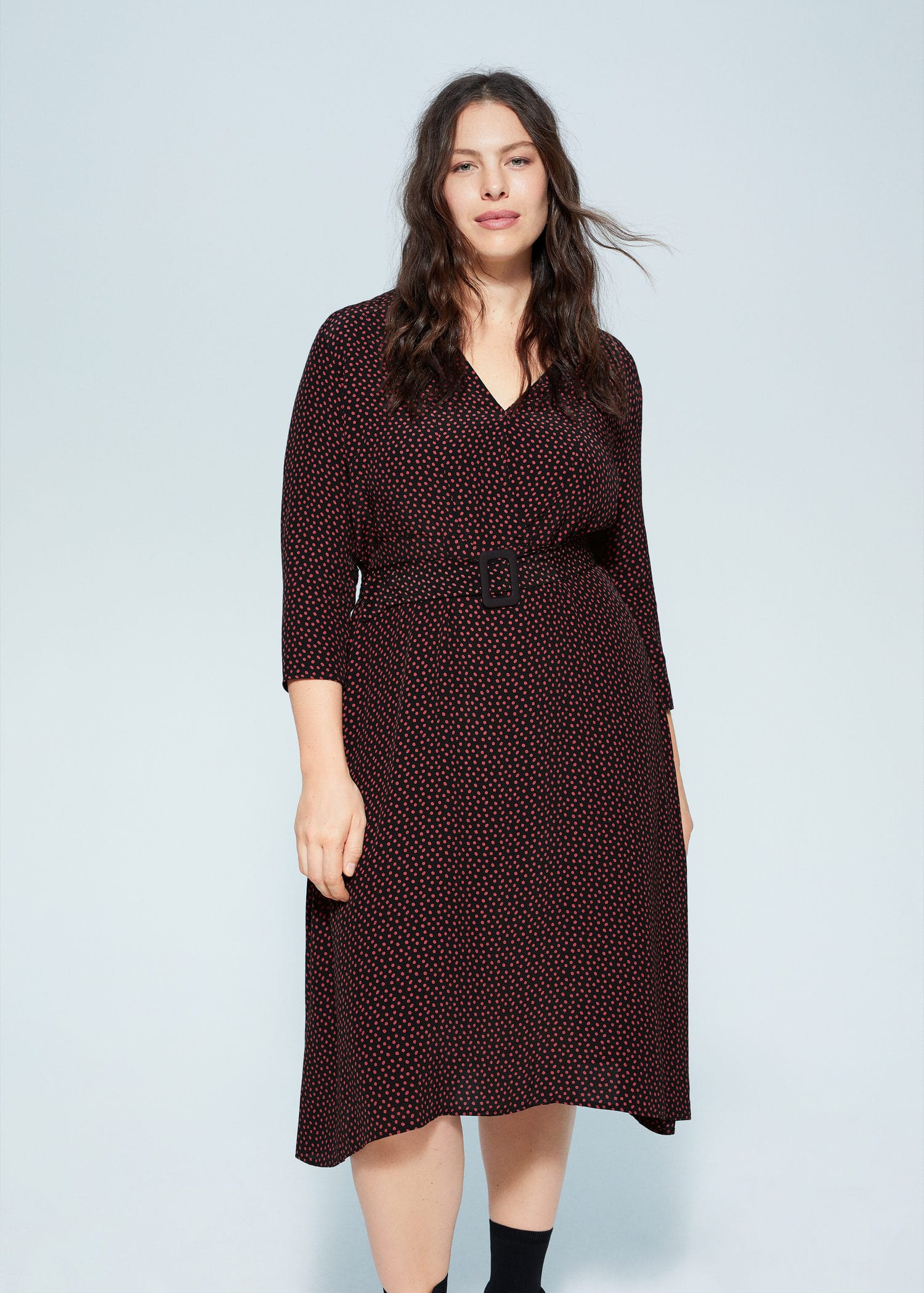 Mango Kleid Braun Mit Punkten Mango Kleid Braun Mit Punkten