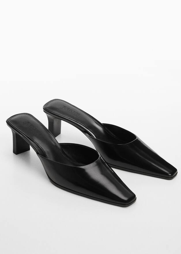 Pointed-toe leather slingback shoes - Women | Mango USA