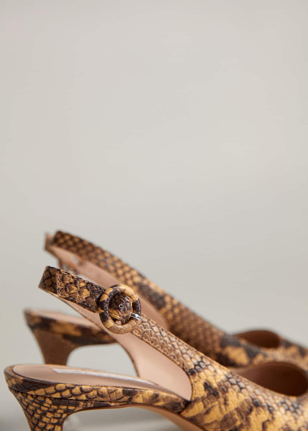 mango snakeskin heels