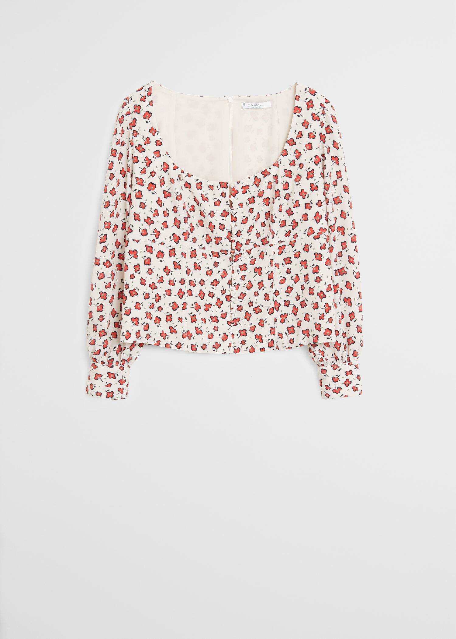 Geblumte Bluse Mit Knopfen Grosse Grossen Violeta By Mango Deutschland