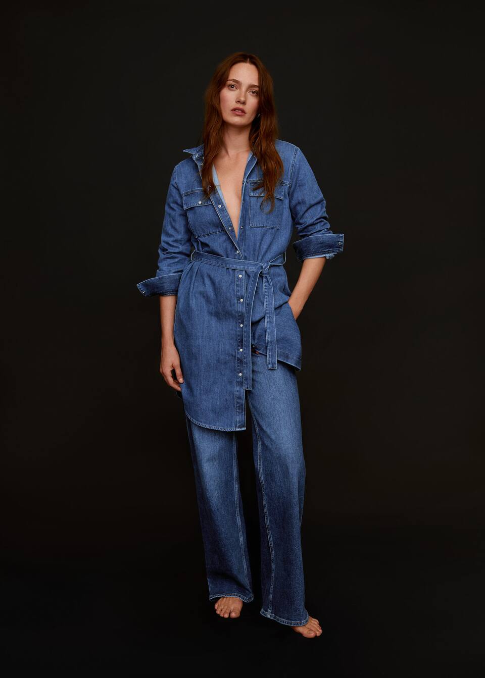 Jeanskleid Mit Gurtel Damen Mango Liechtenstein