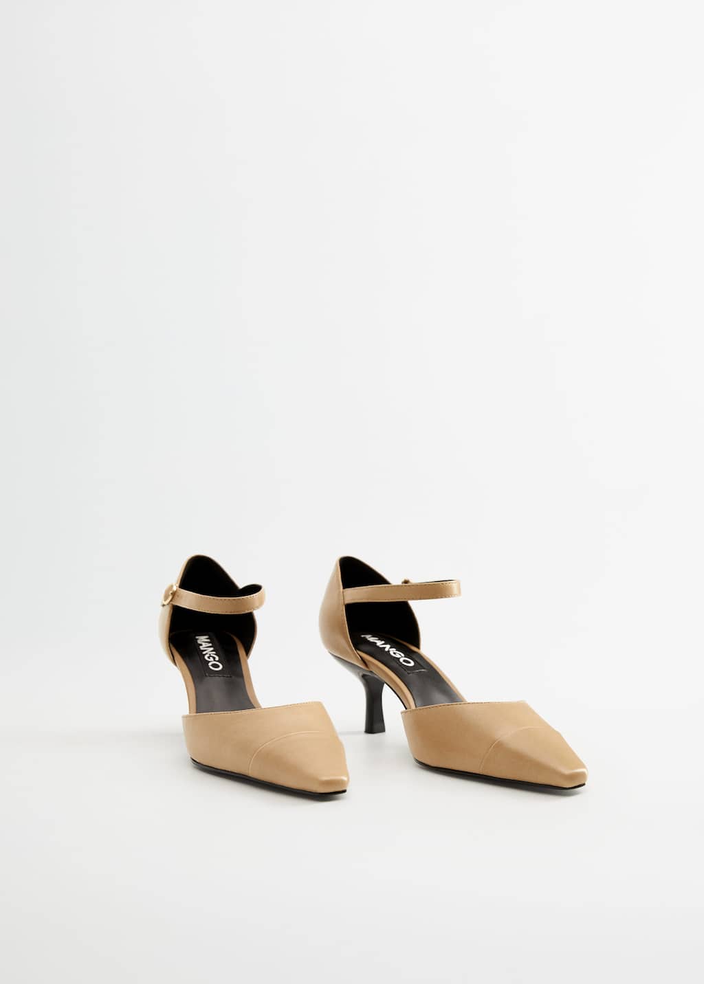 mango heel leather shoes