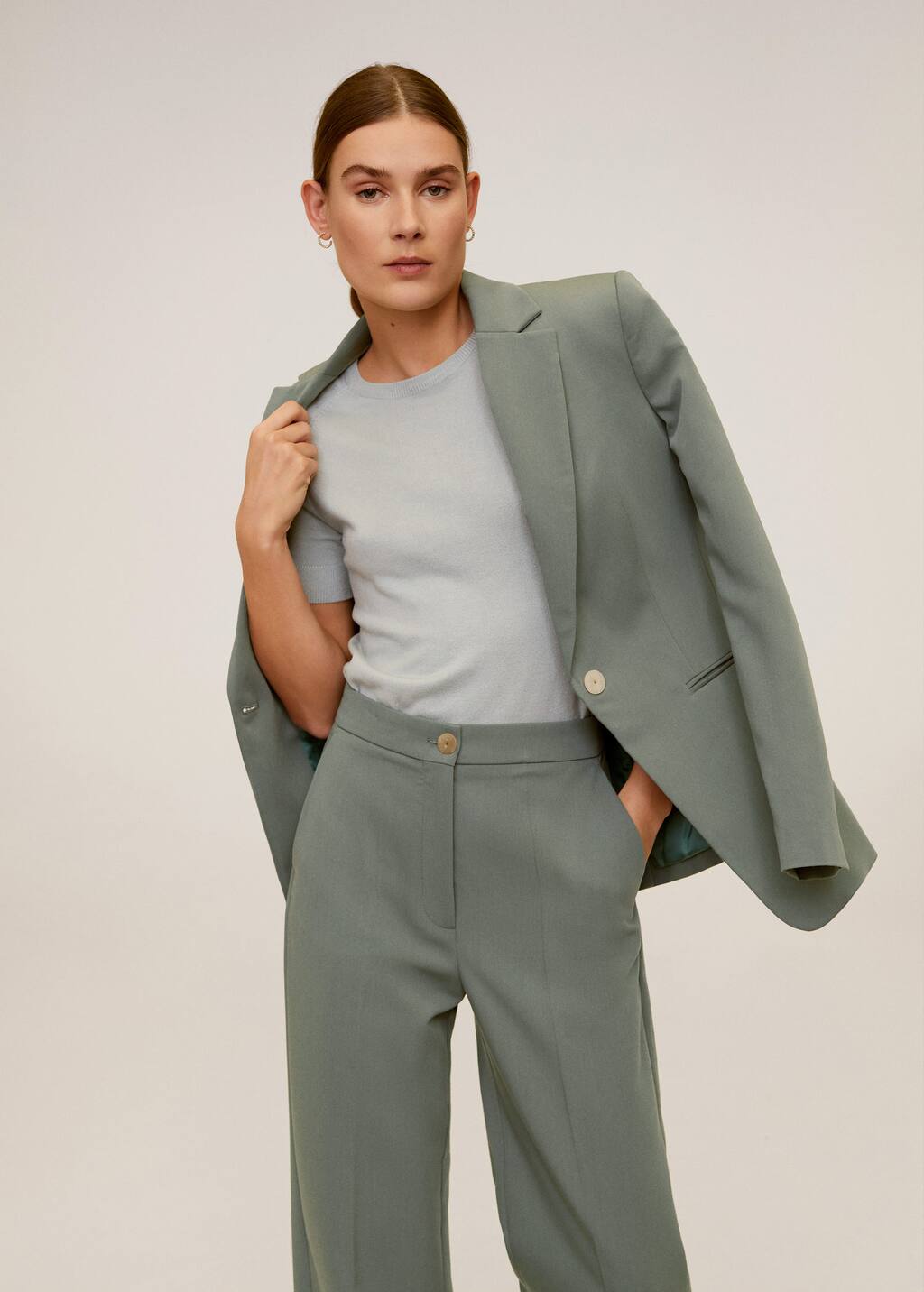 Mango Suit cropped trousers 67034408 43