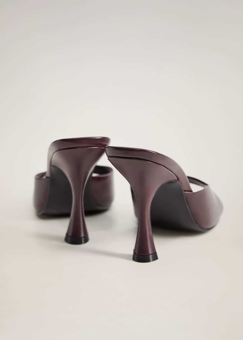 mango heel leather mules