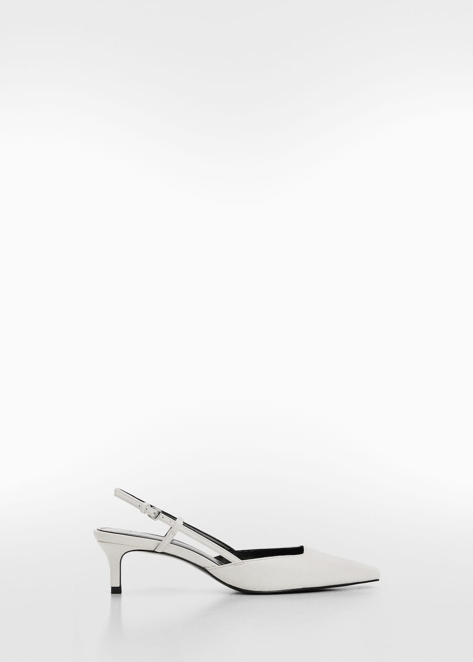 spring 2024 shoe trends - Mango white Sling back heel shoes