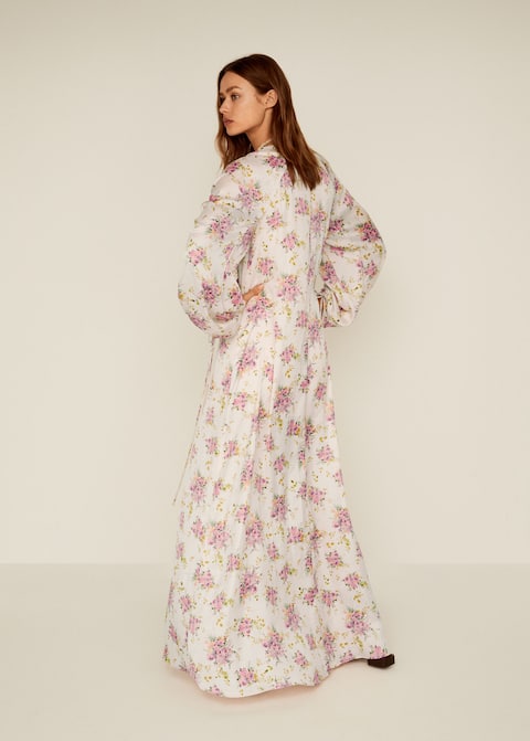 Φόρεμα φλοράλ μανίκι σούρσ - Πίσω όψη προϊόντος