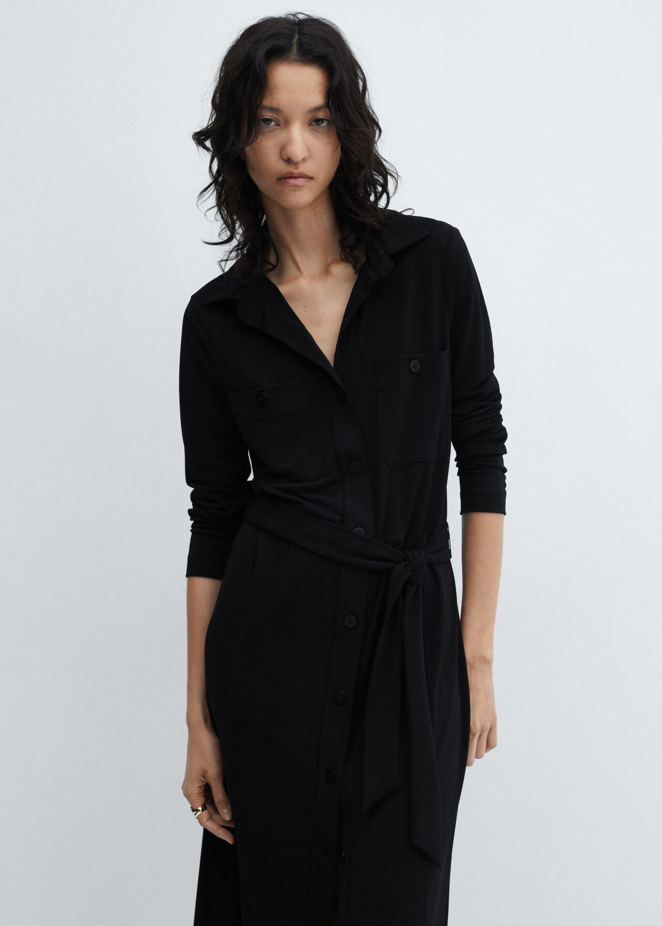 Belt shirt dress Woman Mango Canada