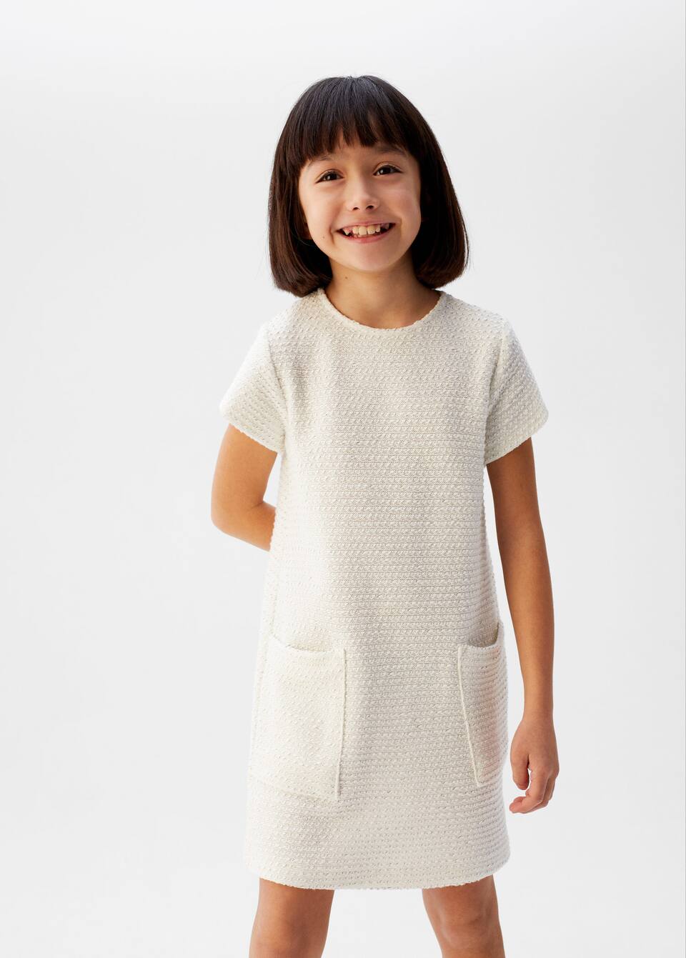 Gebreide Jurk Met Zakken Meisje Mango Kids Nederland