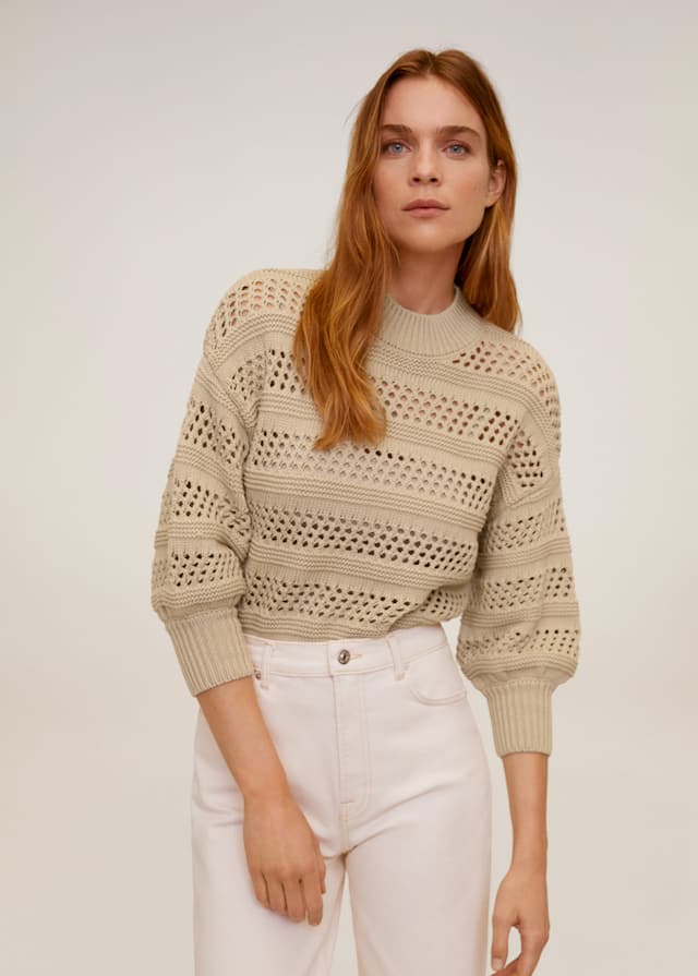 Openwork knit sweater