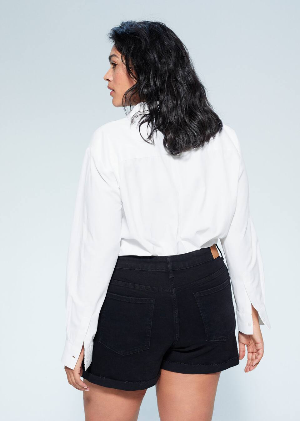 Black Denim Shorts Plus Sizes Violeta By Mango Curacao