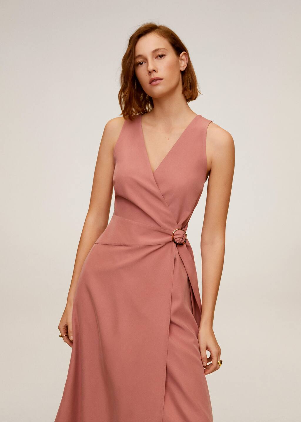 mango satin wrap dress