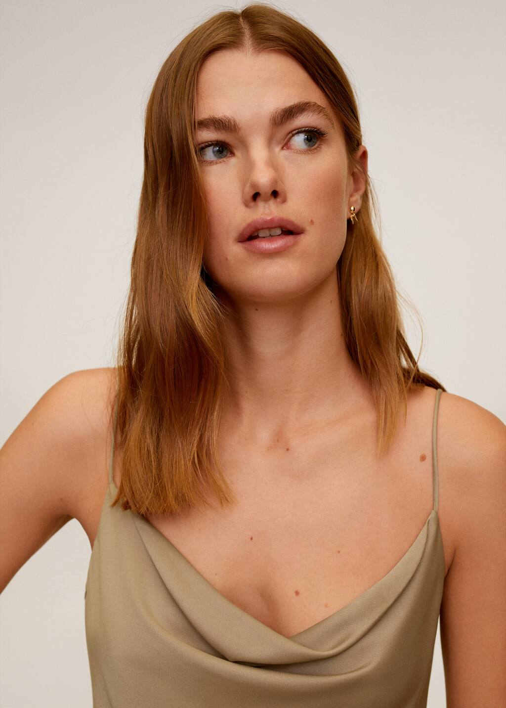 Mango draped neckline dress Clearance