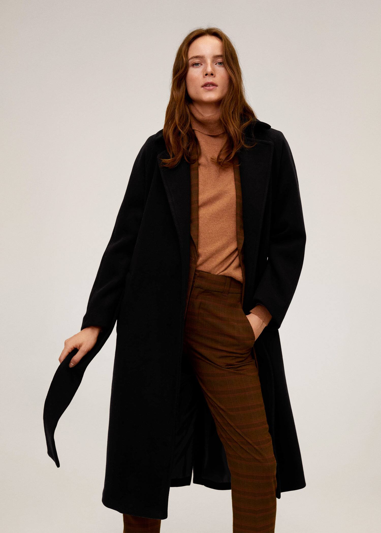 Belted Wool Coat Women Mango Usa
