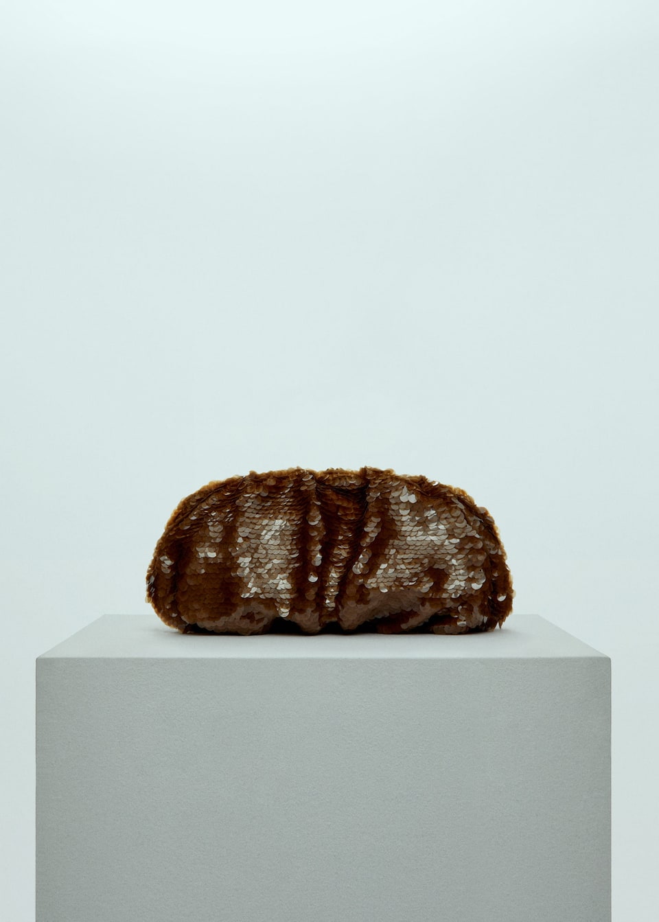 Mango CAPSULE brown Sequin clutch bag