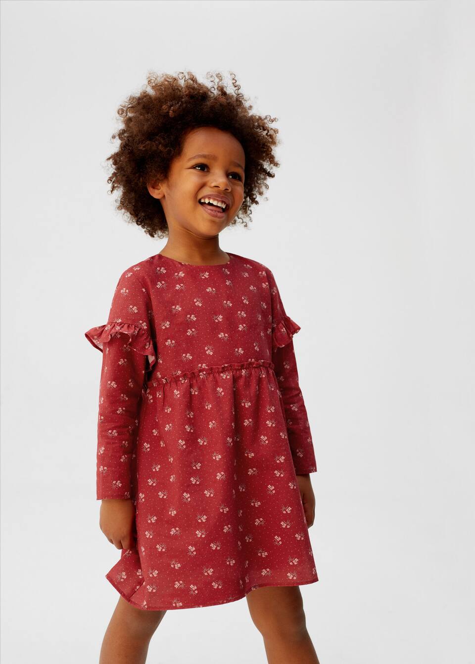 Desenli Ve Firfirli Elbise Teen Mango Kids Turkiye