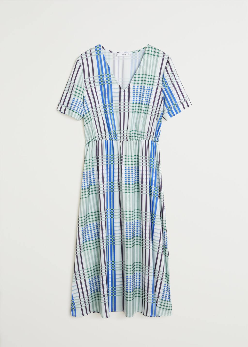 blue patterned midi dress