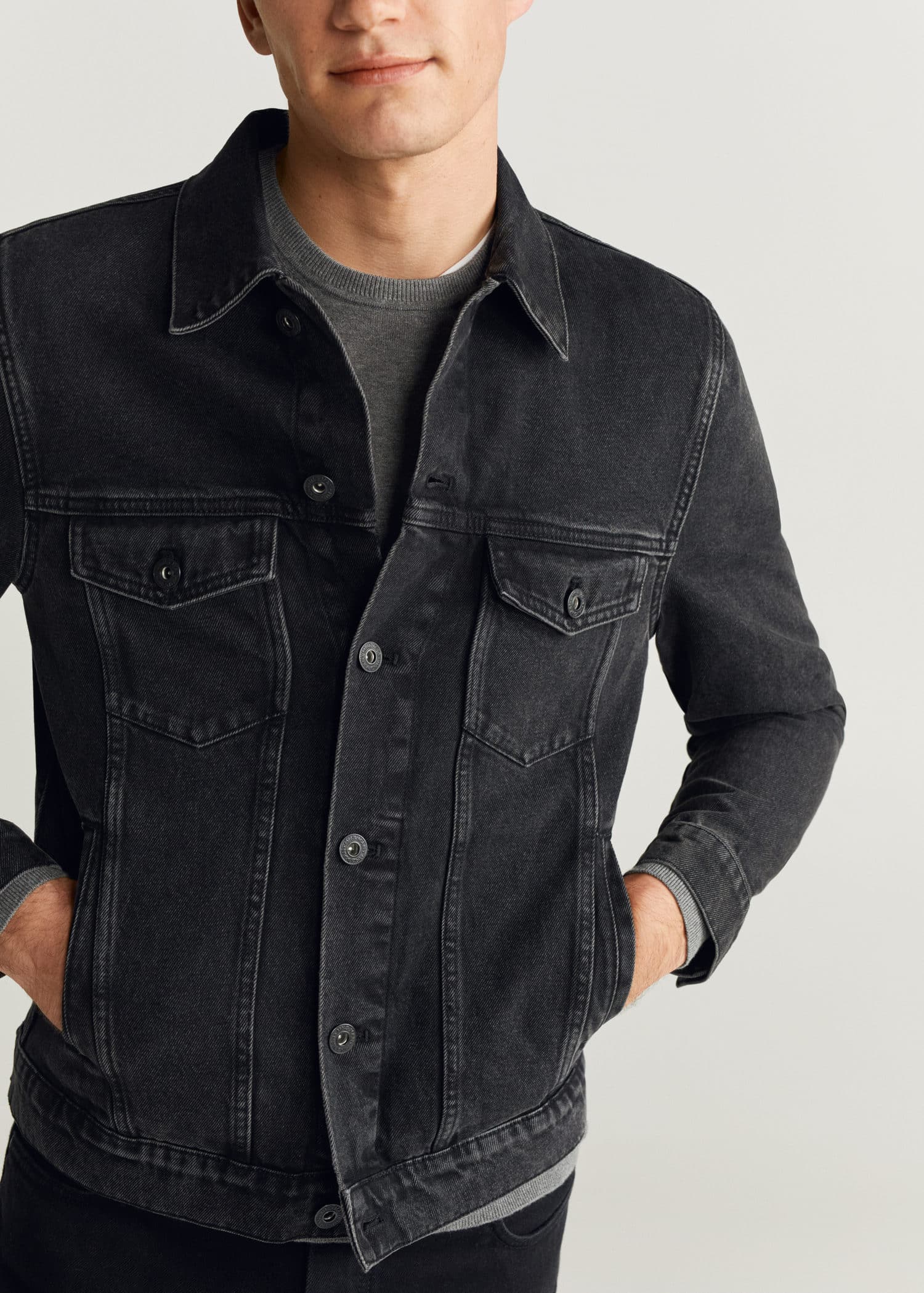 Black Denim Jacket Men Mango Man Usa